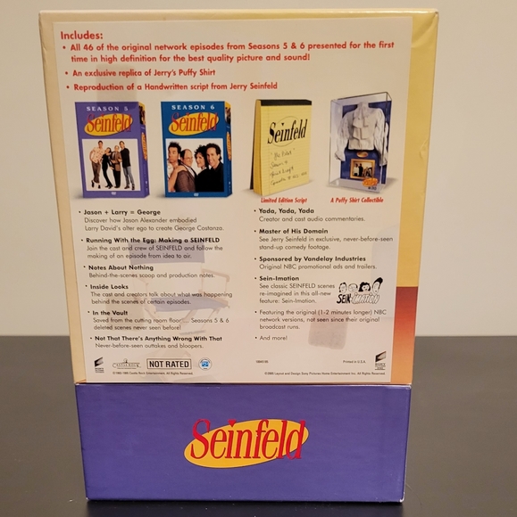 Seinfeld DVD Set Puffy Shirt, Seasons 5 and 6, Bonus Script - Picture 2 of 6